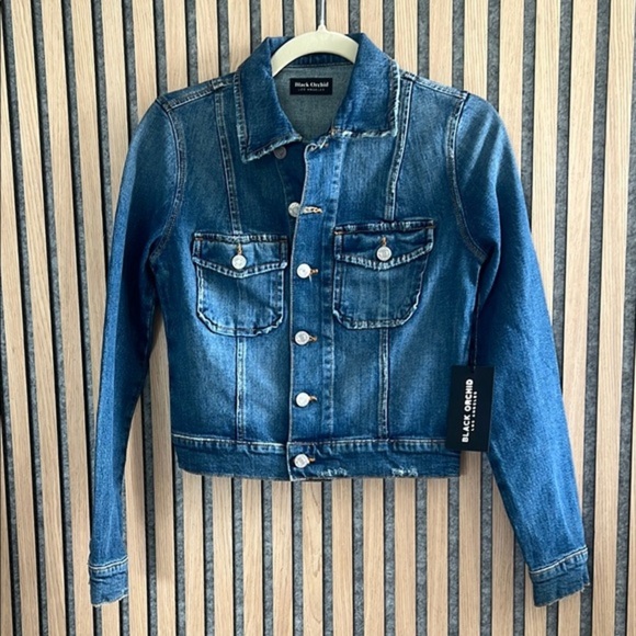 Black Orchid- Classic Blue Denim Jacket in Thunderstruck - XS (will fit a small) - Picture 1 of 3